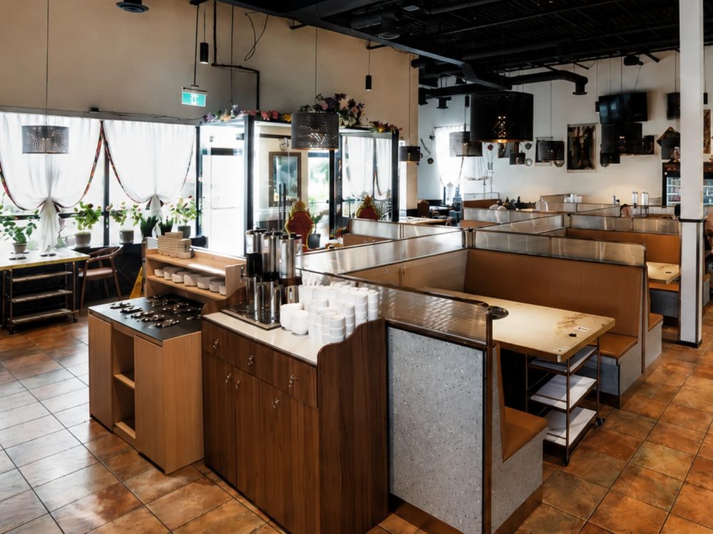The service counter in the Otluk Hot Pot dining room